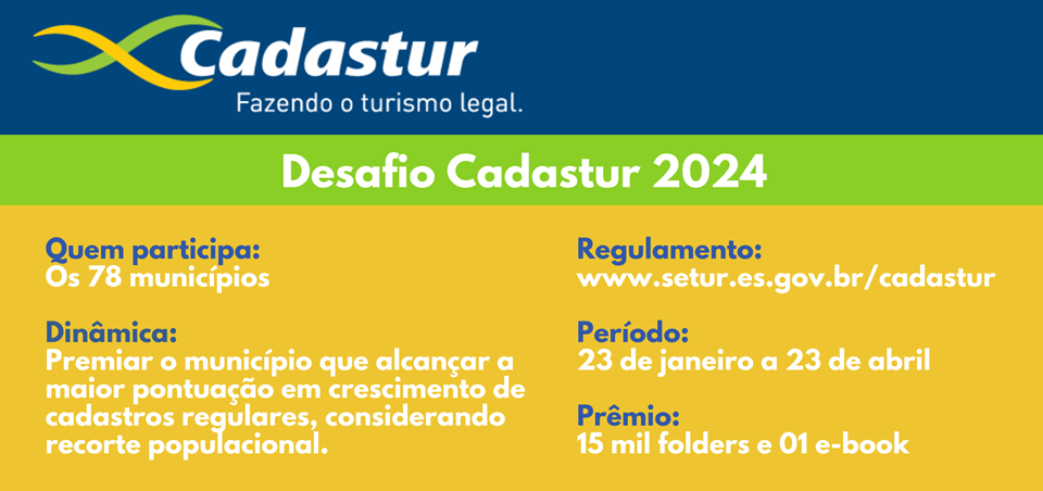 Desafio Cadastur busca aumentar o número de empreendimentos turísticos cadastrados no Estado