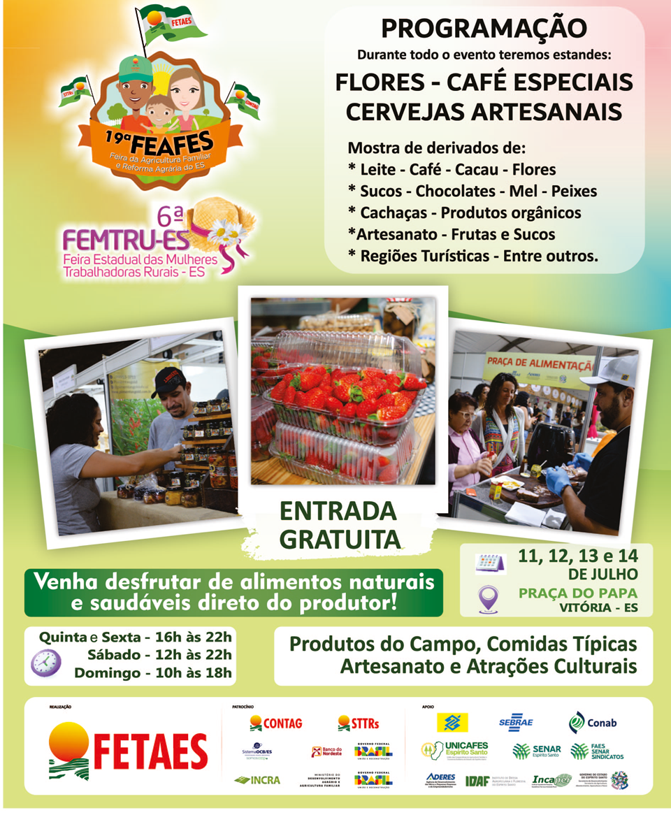 Aderes apoia feiras realizadas em Vitória e em Vargem Alta esta semana