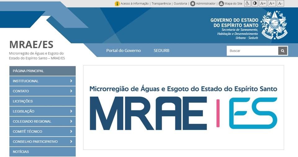 Prodest desenvolve o site da Microrregião de Águas e Esgoto do Espírito Santo